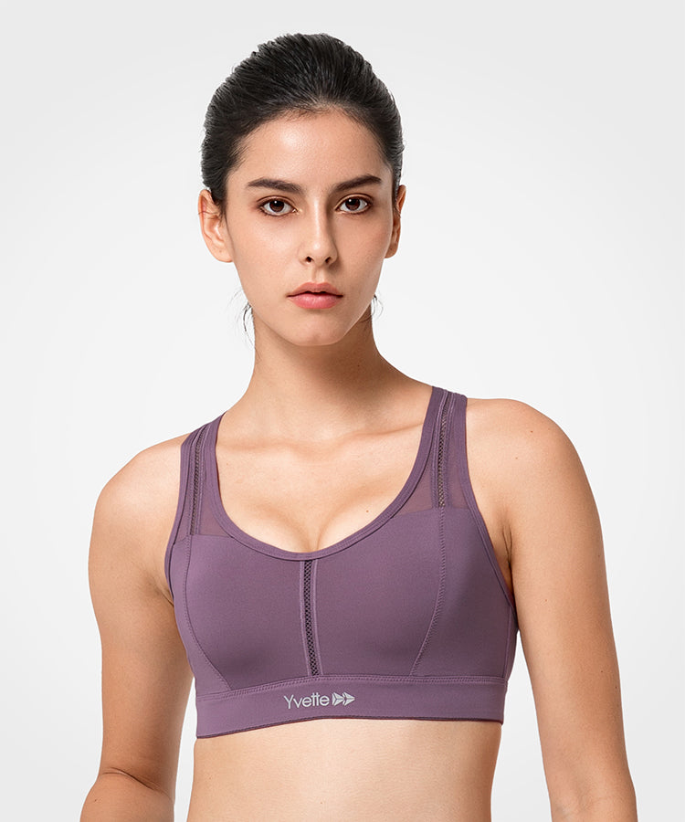 Women's high-support running bra - purple