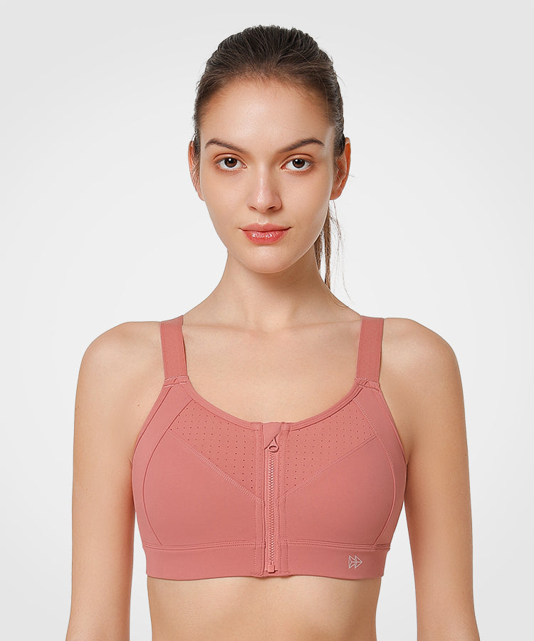 Buy Yvette High Impact Sports Bra, Rose Red, Small at