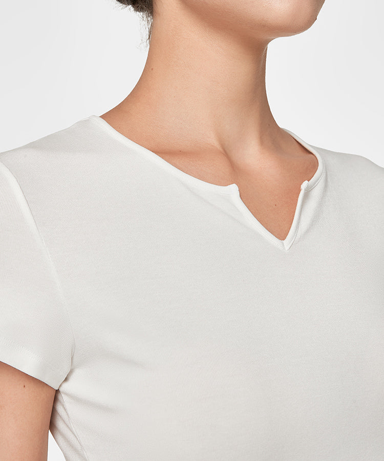 Shift V-Neck Pleated Yoga T-shirt | Women's Sports T-shirt